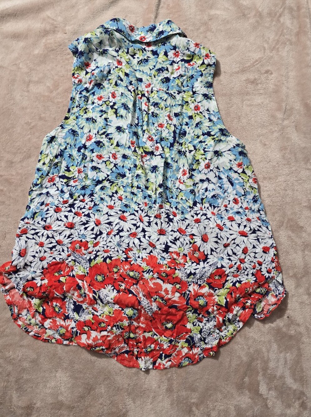 6 of 52 Conversations by Anthropologie Womens Floral Print Blouse Blue - Picture 5 of 7
